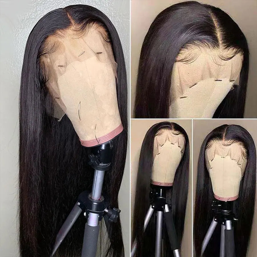Hd Lace Frontal Wig 13x6 13x4 Lace Front Wig Human Hair 30Inch Bone Straight Transparent Lace Human Hair Wigs 4x4 HD Closure Wig