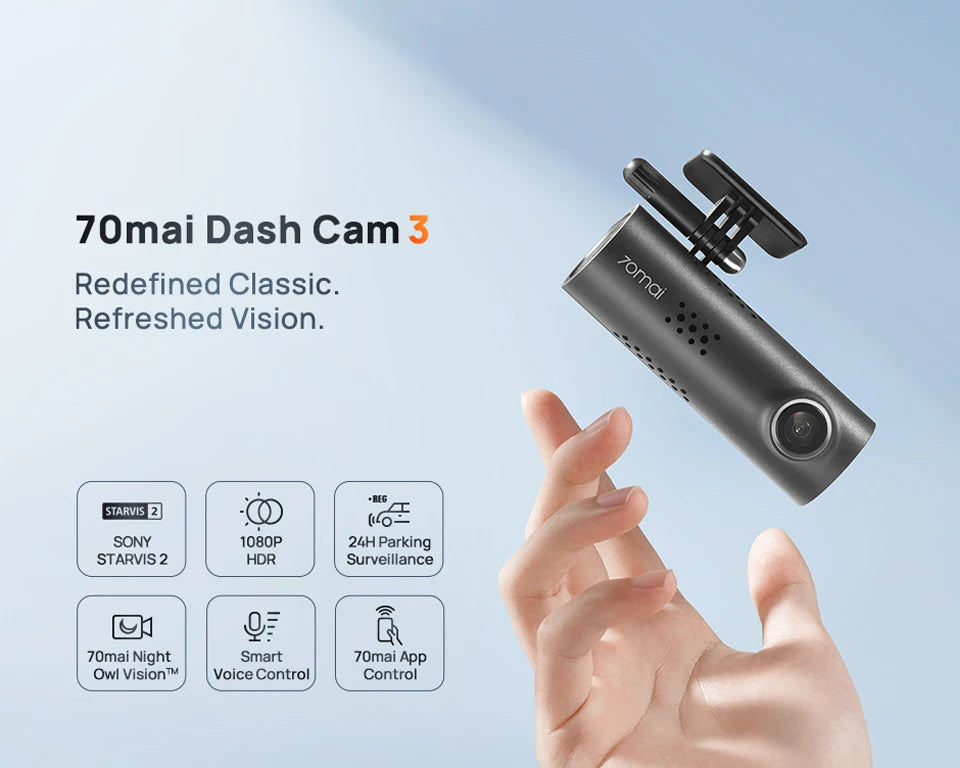 70mai Dash Cam M310 Plus 2K English Voice Control 1440P WDR Night Vision 24H Parking Surveillance 70mai M310 2K Car DVR Wi-Fi 6