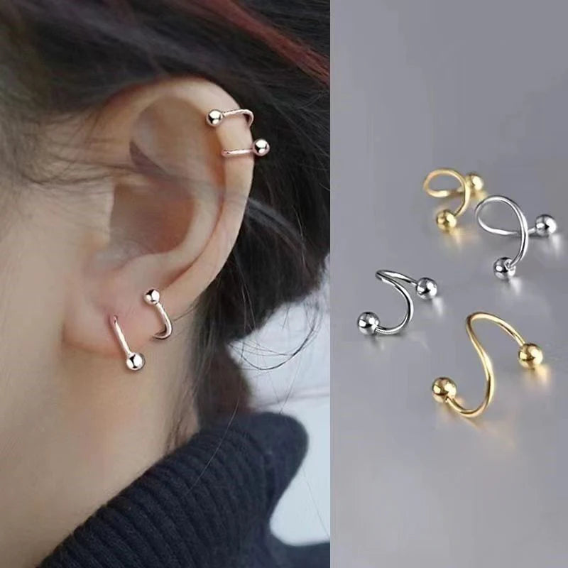 Women's Spiral Earrings Piercing Jewelry Multi-Use Body Jewelry - Lips Nose Septum Tragus Rook Labret Cartilage Hoop Rings Gift