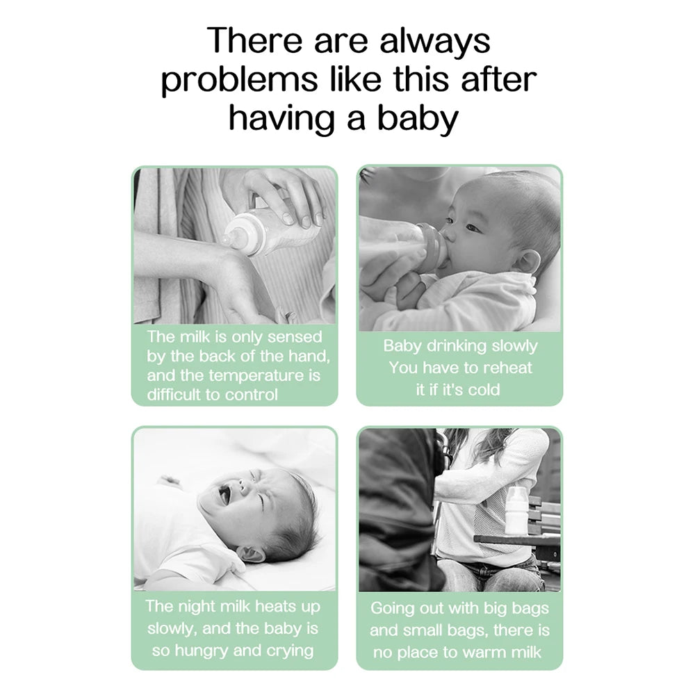N1 Baby Bottle Warmer All-In-One USB Rechargeable Heater Portable Wireless Milk Heater with Sterilizer with 2 Adapters