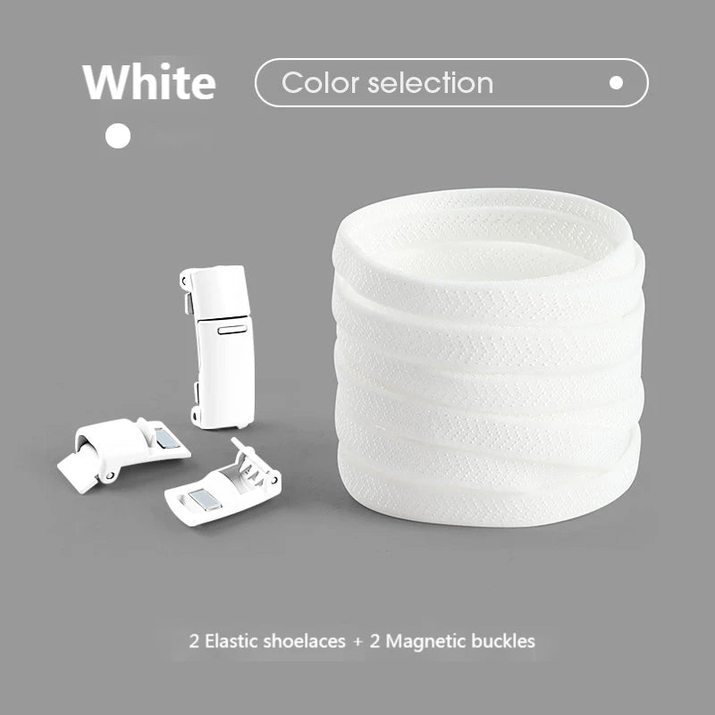 Magnetic Lock Shoelaces without ties Colorful Elastic Laces Sneakers No Tie Shoe laces Kids Adult Flat Shoelace Rubber Bands