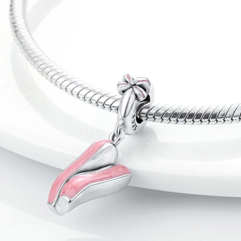 MULA Pink 925 Sterling Silver Charms Pendant Perfume Dreamcatcher Heart Love Beaded Fit Original Bracelet Women DIY Jewelry Gift