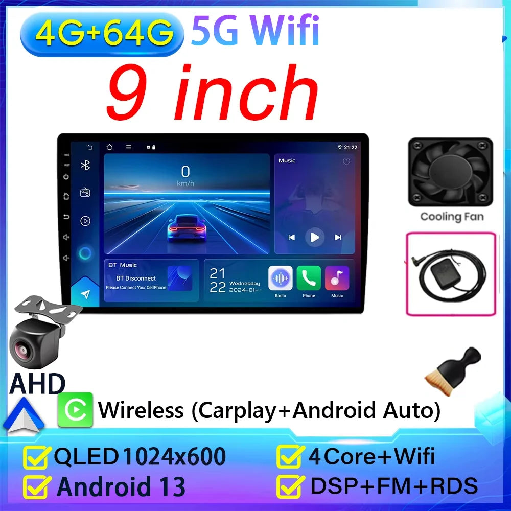 2 Din Universal Android 13 Car Radio 7/9/10 Inch Wireless CarPlay Android Auto GPS Bluetooth Multimedia Head Unit for Toyota
