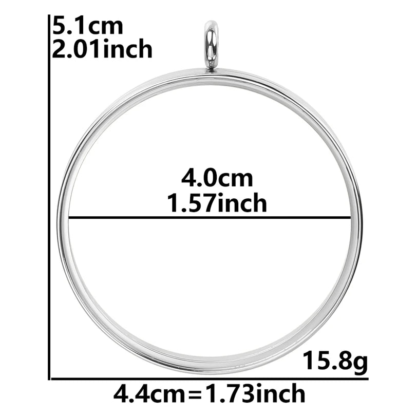 1Pc Stainless Steel Round Reliquary Photo Coin Holder Locket Pendant Openable Glass Cremation Urn Relicario Colgantes Jewelry