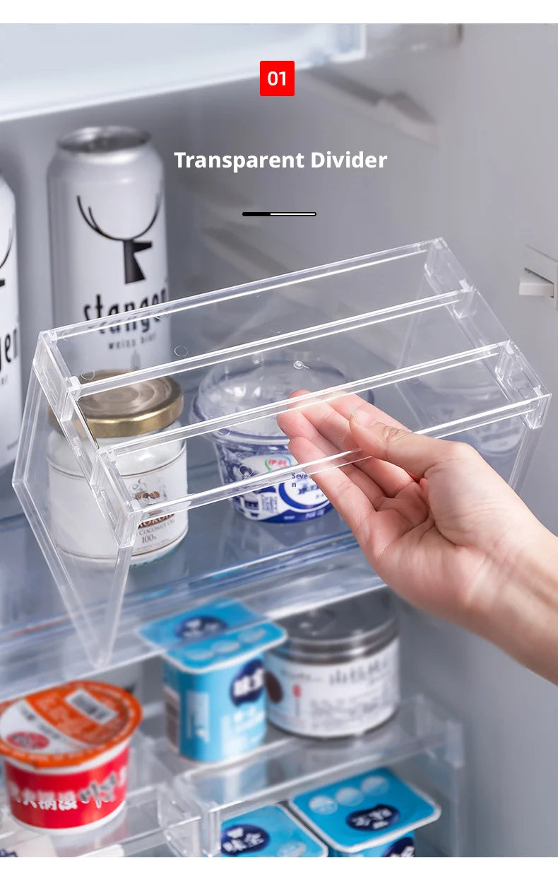 [Kitchen Storage] Clear Expandable Cabinet Organizer, Spice & Dish Divider, Multi-Scene Use For Kitchen & Bathroom