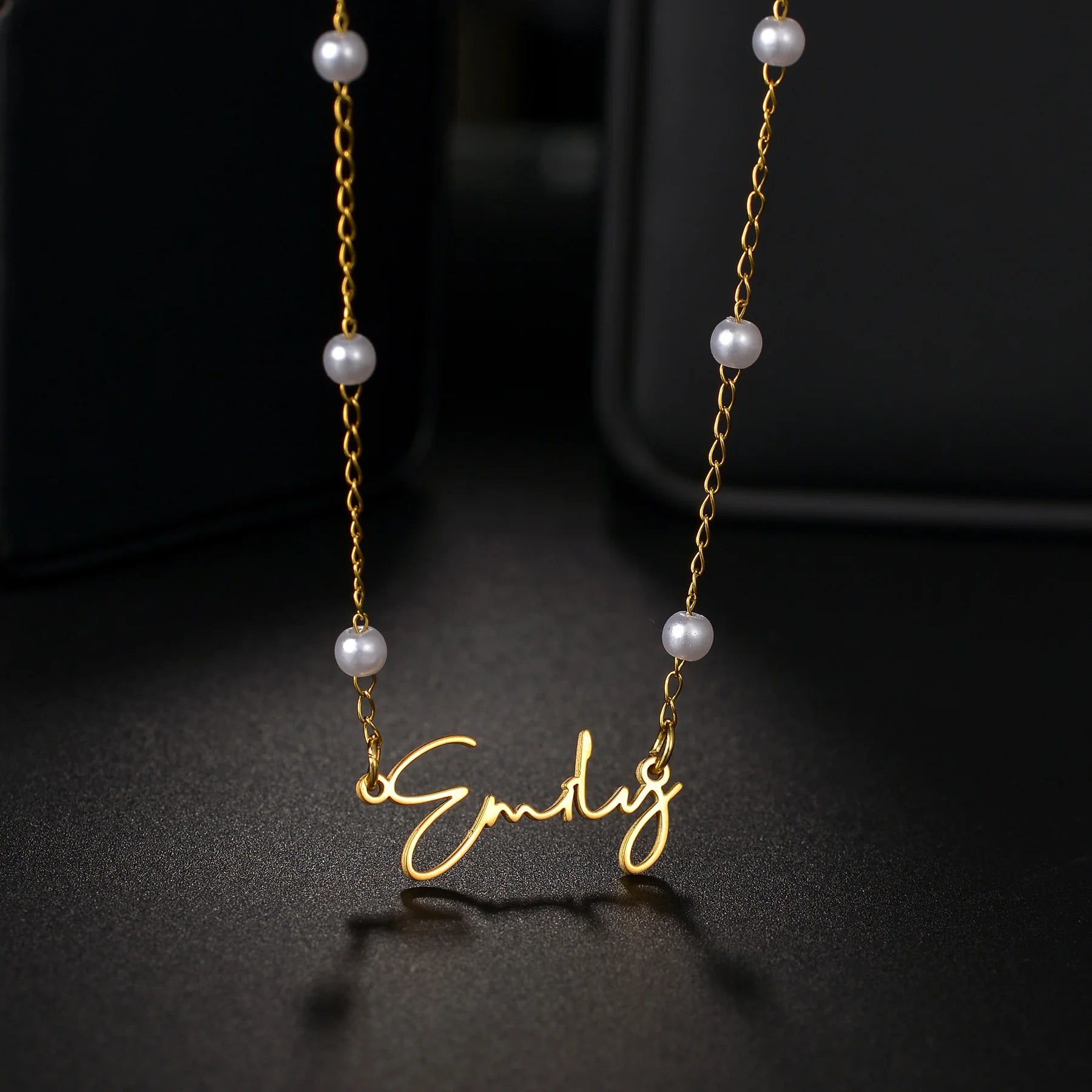 Atoztide Personalized Custom Name Necklaces for Women Stainless Steel Wave Chain Collares Pendant Mother Kids Jewelry Gift