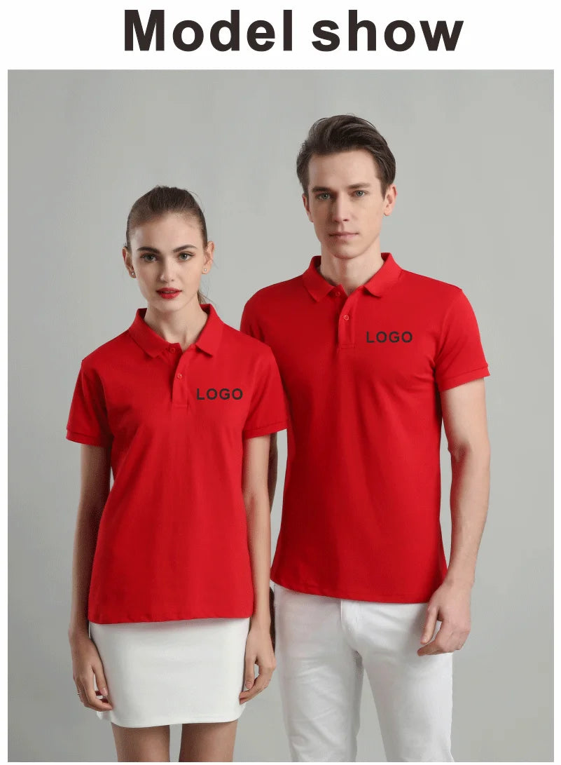 Customized Logo Breathable Polo Shirt Casual Company Group Clothing Lapel Short Sleeve Polo Shirts Work Clothes Print Embroidery