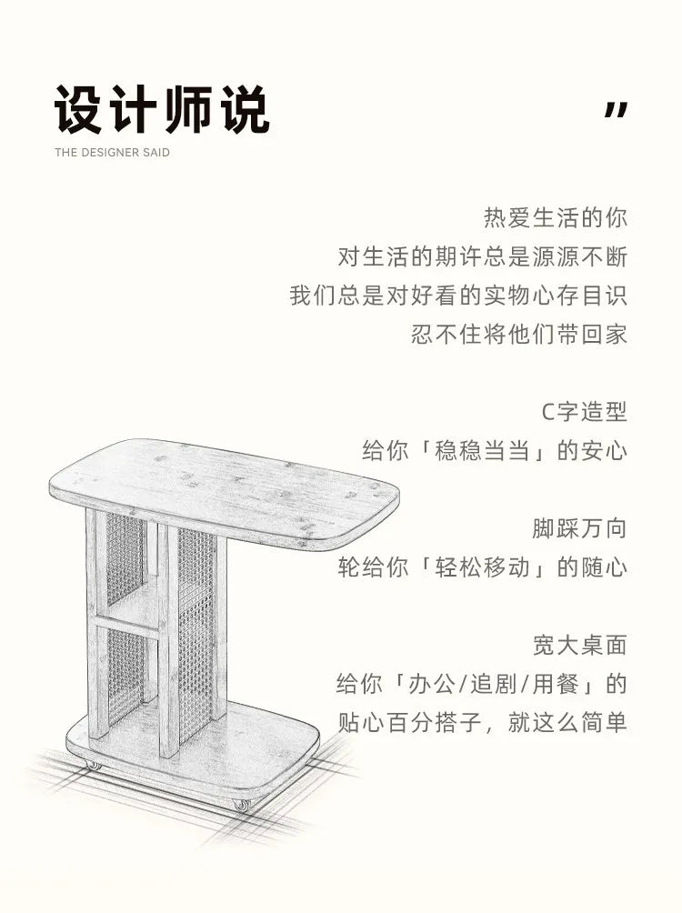 Office Desks Wooden Side Table Floor Side Tall Sofa Coffee Table Study Retro Table Basse Salon Furniture For Living Room