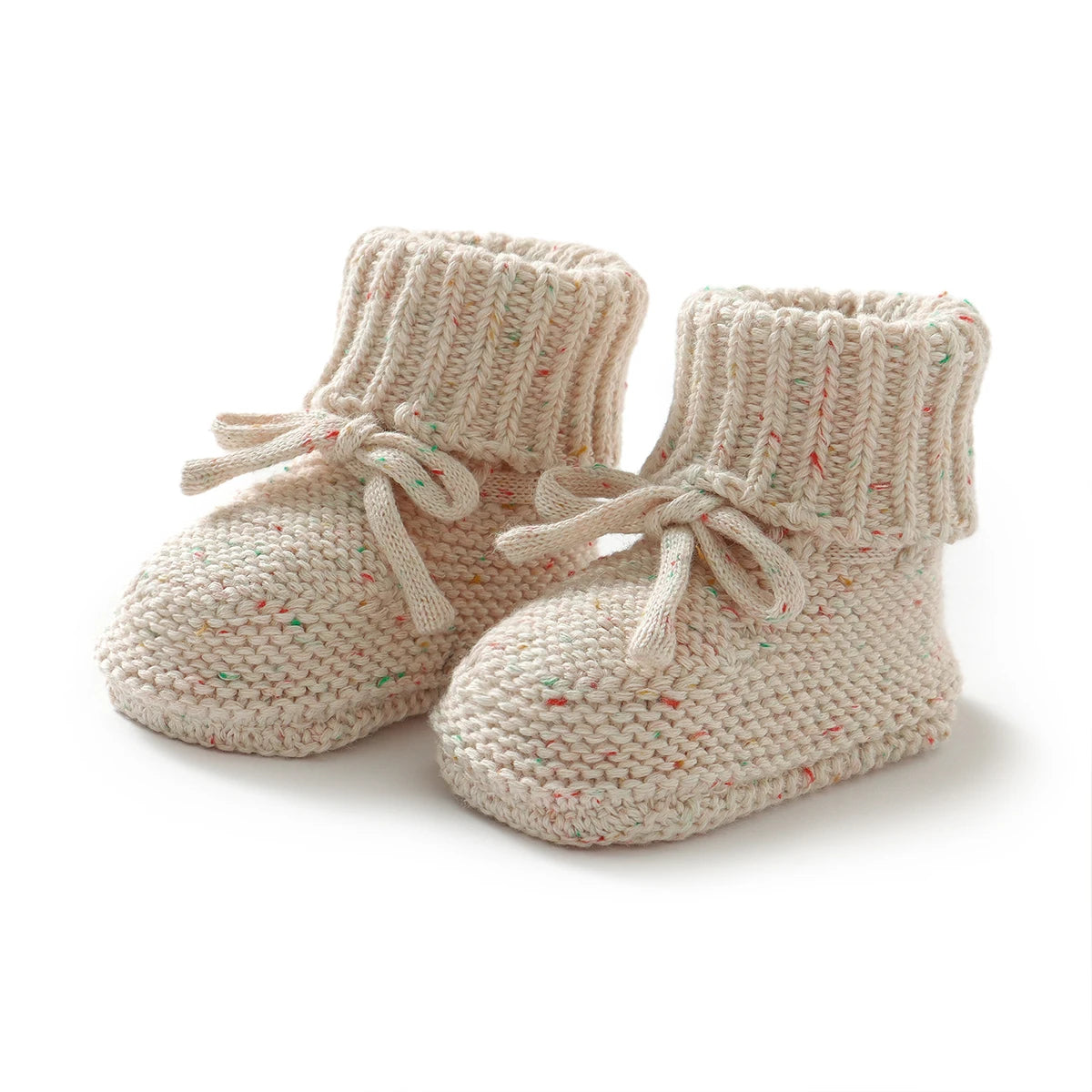 Baby First Walkers Comfortable Pure Color Knit Newborn Netural Bowknot Prewalkers for Infant Toddler Boy Girl Soft Sole Non-Slip