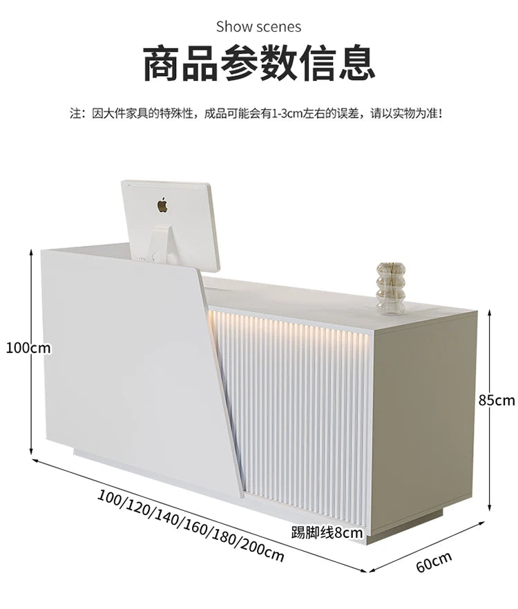 Customized Professional Reception Counter Simple Design Style Reception Desk Creative Storage Theke Empfang Office Furniture