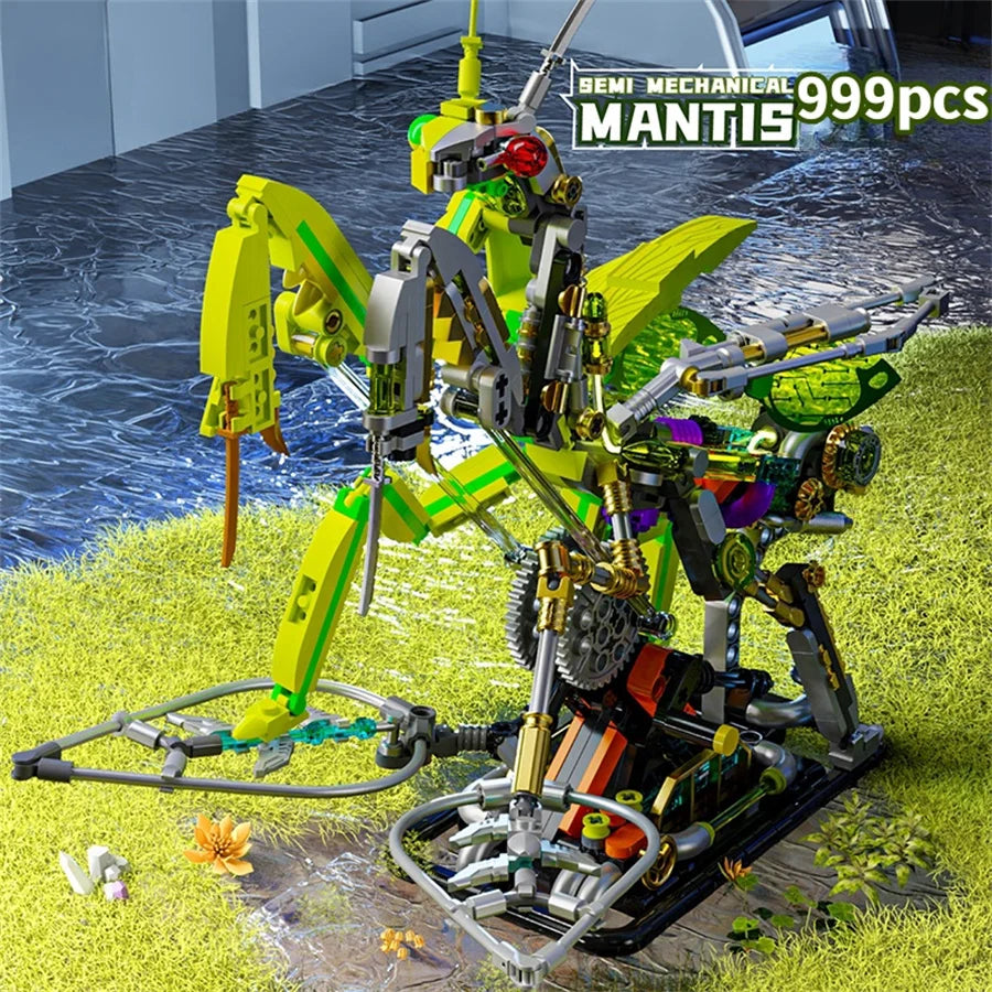 MOC Creative Mechanical Mantis Building Blocks Set  Insect Power Moto Model Kit DIY Assembly Bricks Toys Kids Birthday Gift