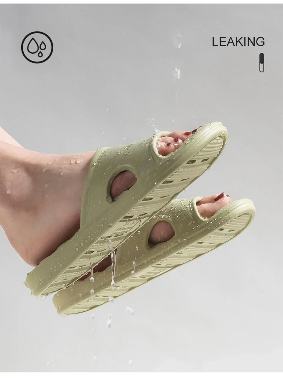 Unisex EVA Non Slip Soft Bottom Leaking Shower Man Woman Home Slippers Punching Bathroom Quick Drying Slipper