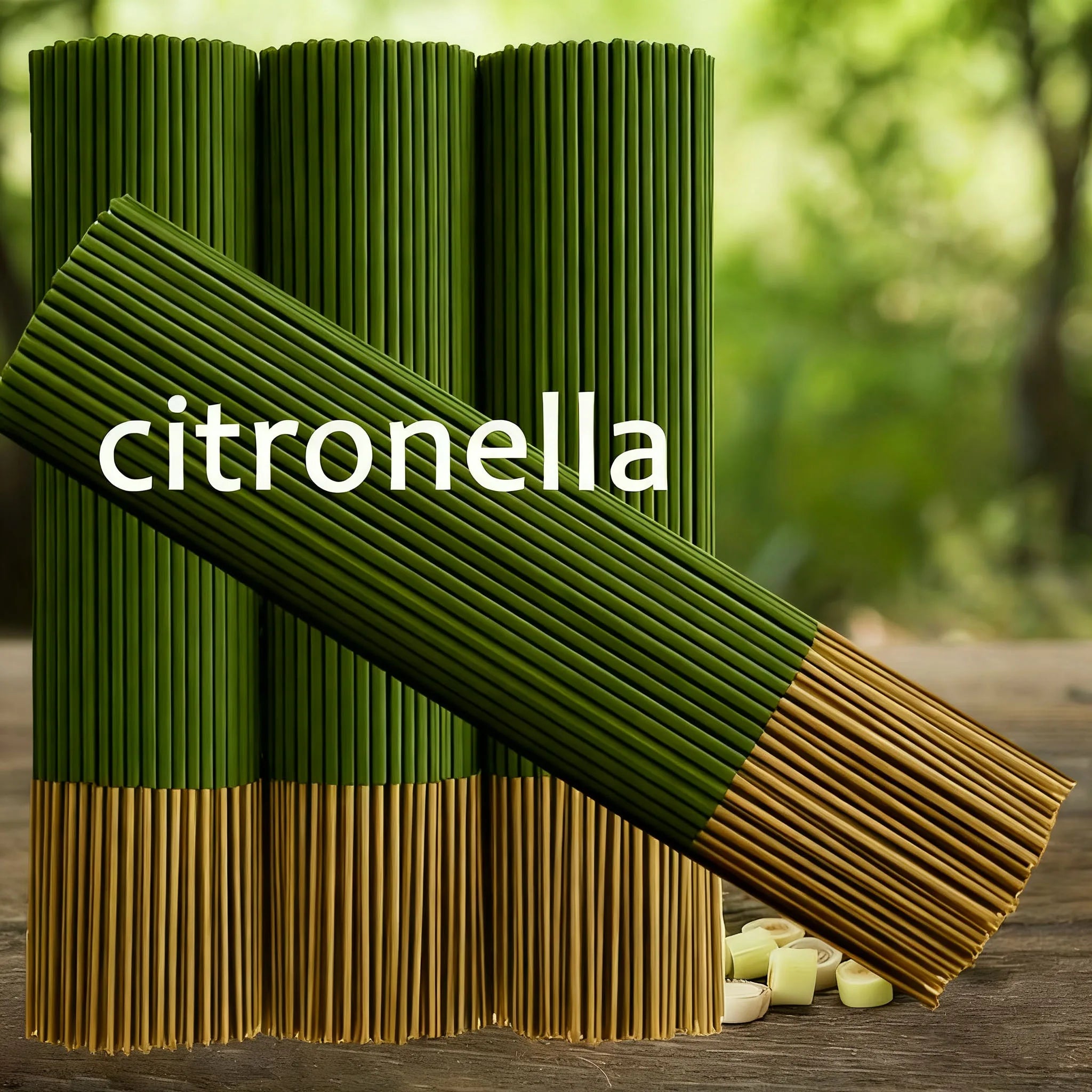 Lemongrass Sticks That Extend the Burning Time, Artificial Wooden Four-Season Fragrance, Suitable for Home, Camping, Garden, Pool and Outdoor Activities - Feng Shui to Remove Bad Energy, Purify the Air, Relax the Mind, Recycl
