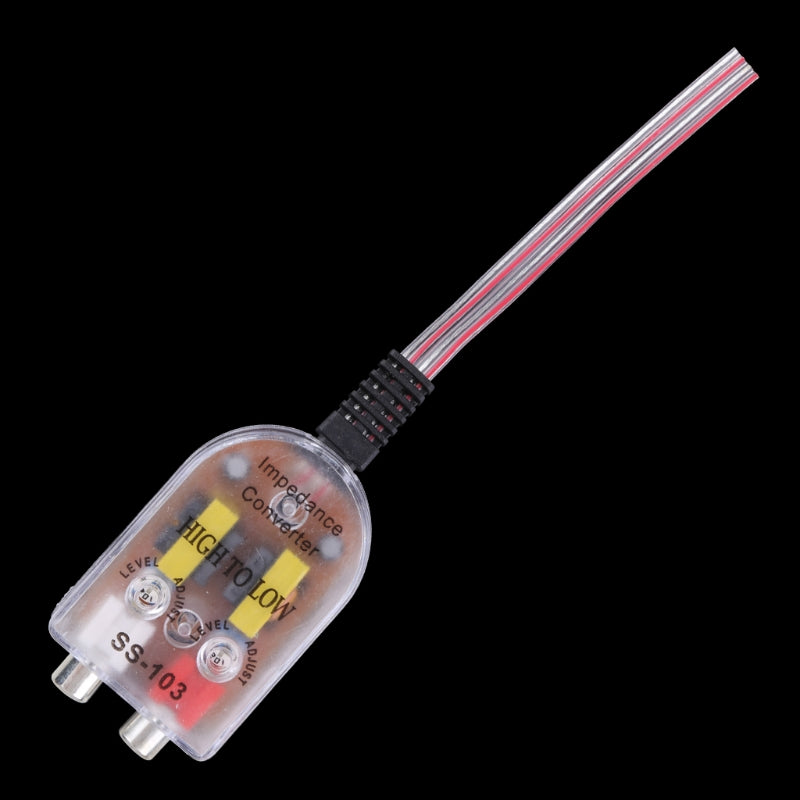 Car Stereo  12V RCA Speaker Amplifier High To Low Level Line Output Converter Adapter Wiring Adjustable Auto Part