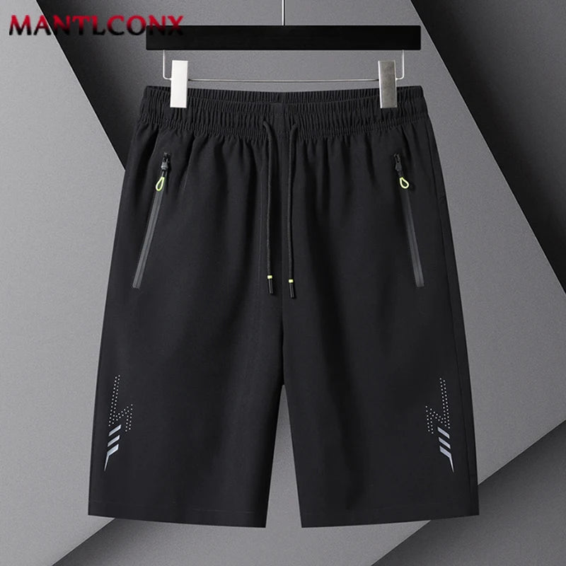 Summer Men's Shorts Cool Sportswear Running Sport Shorts Casual Bottoms Gym Fitness Training Jogging Short Pants Men Black Gray
