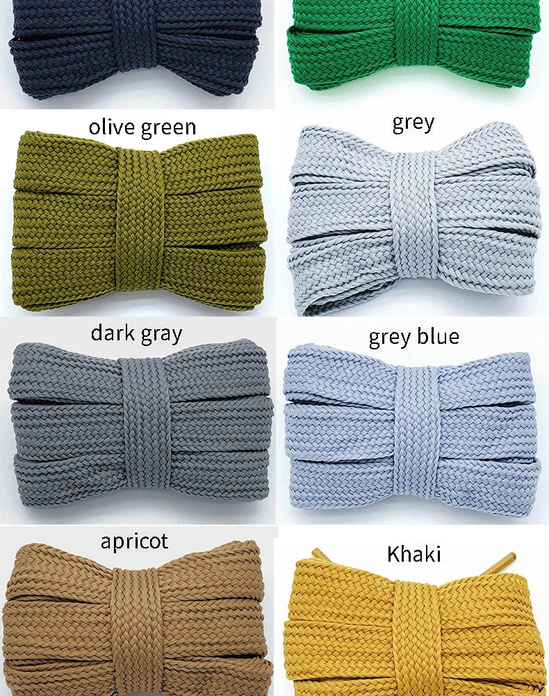 New 2cm wide fashion laces men and women sneakers flat shoes casual shoes lace length 100/120/140/160cm shoelace 18 color