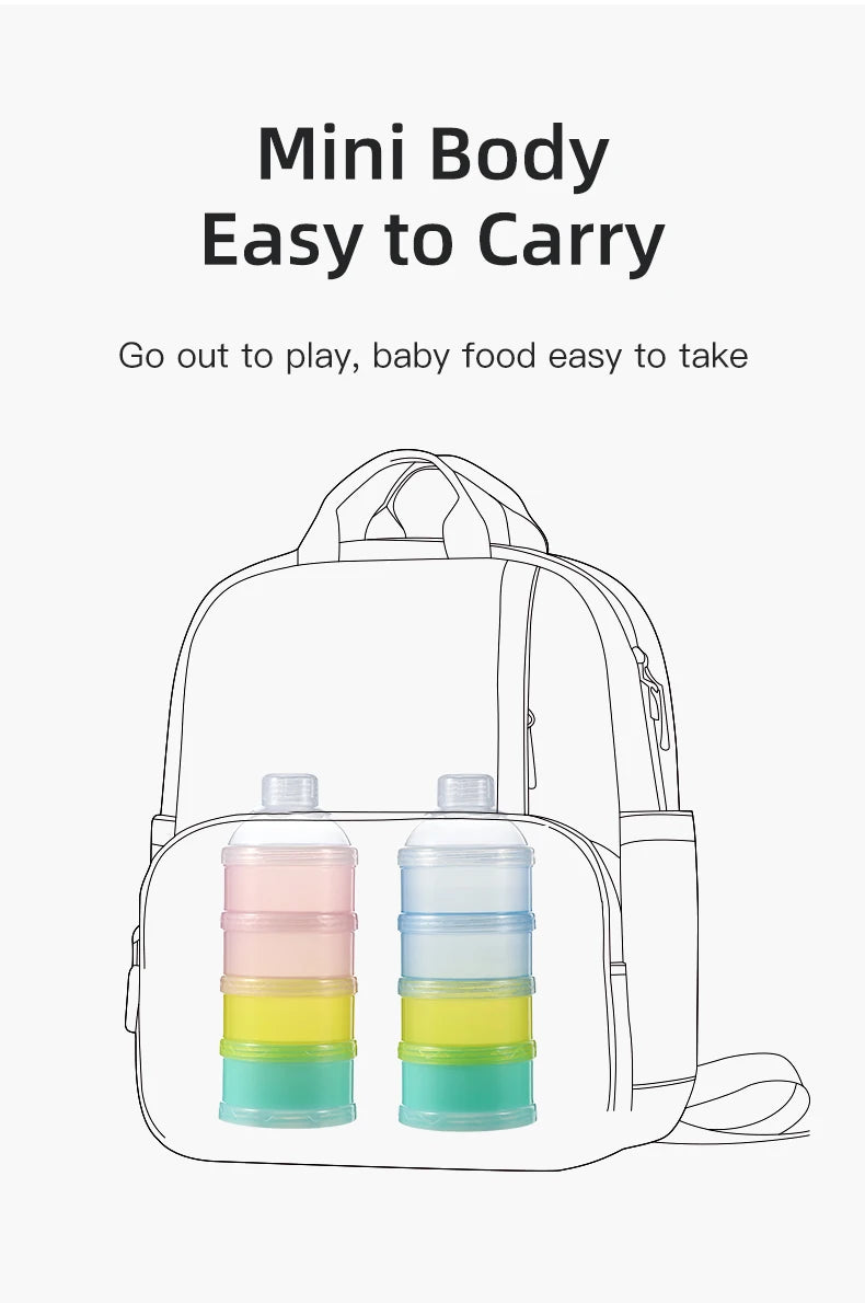Baby Feeding  Portable 4 Layer Milk Powder Storage Box Fruit Snacks Candy Food Container