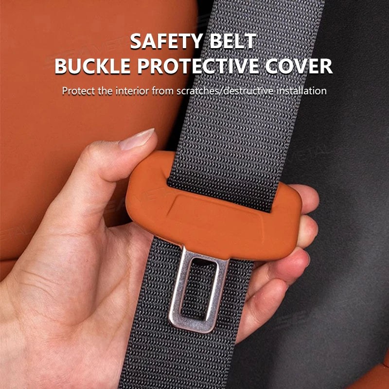 BLALION 2Pcs Seat Belt Buckle Cover Anti-Scratch Rubber Car Seat Buckle Protector Clip Protection Cover Universal for SUV Sedan