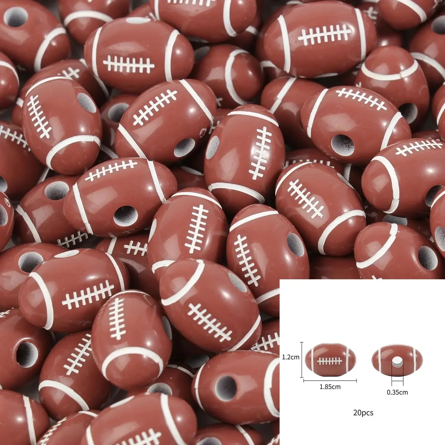 20/50Pcs Sport Basketball Baseball Tennis Beads Spacer Acrylic Beads For Making Bracelet Necklace DIY Craft Jewelry Supplies