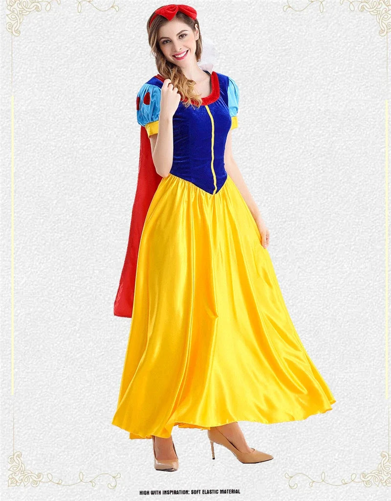 Cartoon Princess Snow White Halloween Party Costume Adult Cosplay Plus Size Dress Princess Dress Women Adult Clothing