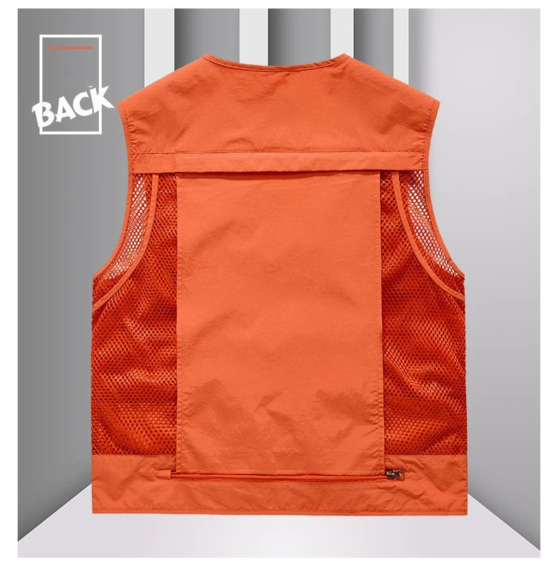 FGKKS Men Multi Pockets Vest Men's New Breathable Outdoor Fishing Vest Quality Design Leisure High Tech Male Jacket