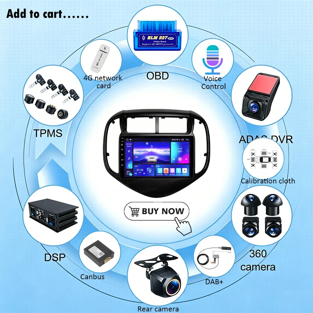 Android 16 For Chevrolet Aveo Sonic 2017-2021 Car Radio Stereo Head Unit Multimedia Video Player Mirror Link Touch Screen 2 din