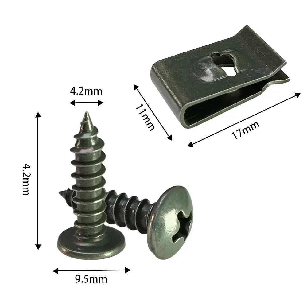 Car Fastener Clip Wholesale U-Type Metal Screw Clip Tool for Engine Undertray Splash Shield Guard Bumper Screw Car Accessories