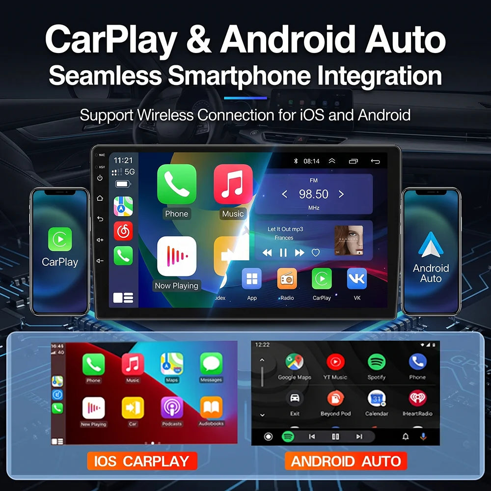 2 Din Universal Android 13 Car Radio 7/9/10 Inch Wireless CarPlay Android Auto GPS Bluetooth Multimedia Head Unit for Toyota