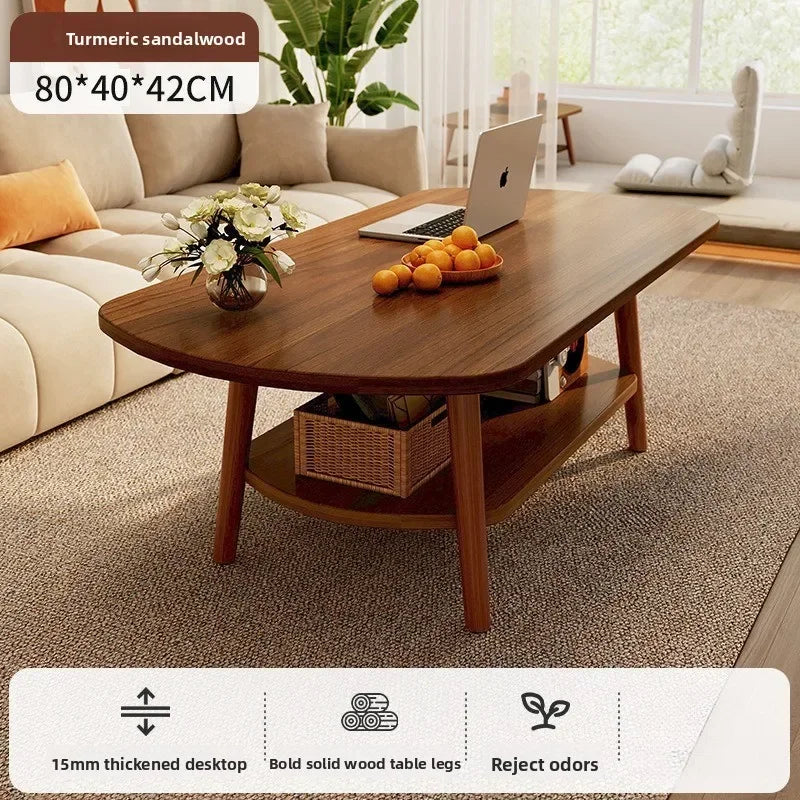 Coffee table living room small apartment multi-functional small tea table Nordic simple homestay double-layer small table