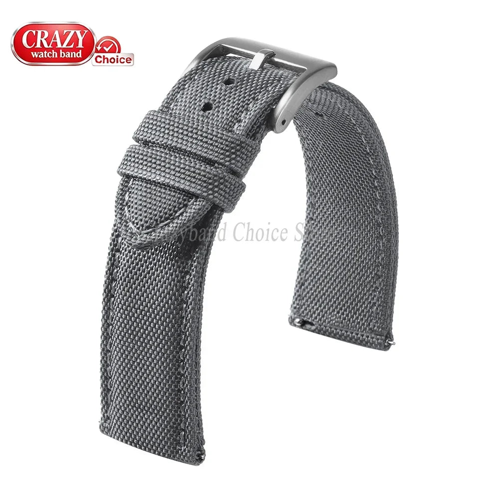 20mm 22mm Waterproof Sailcloth Watch Strap Two-Sided Nylon Watchband Quick Release Band Universal Sport Belt for Men Bracelet