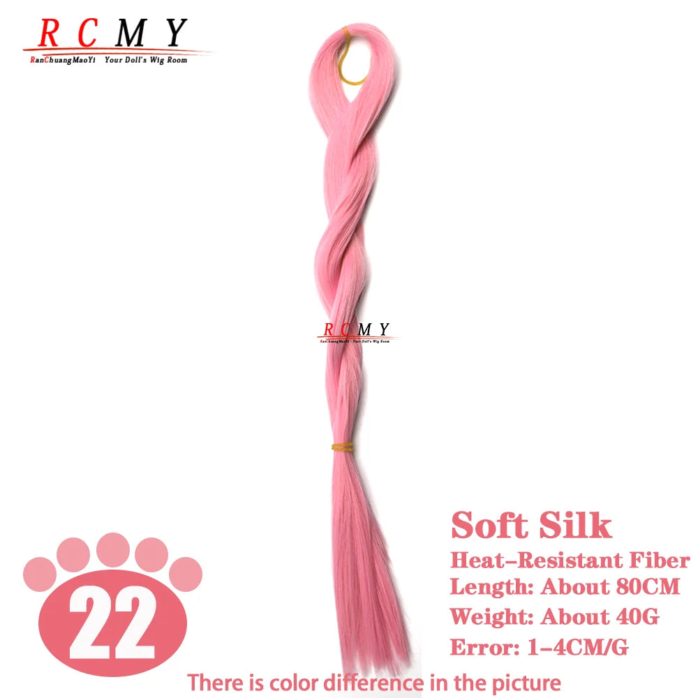 RCMY Soft Silk Doll Hair BJD/SD Blue Doll Wig Heat-resistant Synthetic Nylon Fiber 1/3 1/4 1/6 Doll Accessories