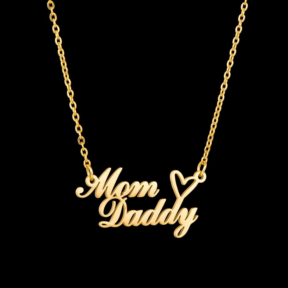 Atoztide Personalized Custom 2 Names Pendant Necklace for Women Stainless Steel Stone Heart Fashion Christmas Jewelry Gift