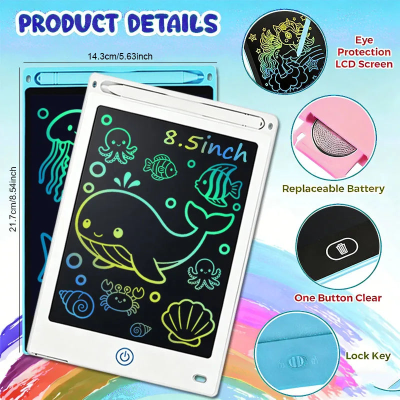 8.5 Inch LCD Writing Tablet Digital Drawing Tablet Handwriting Pads Portable Electronic Doodle Blackboard Travel Educational Toy