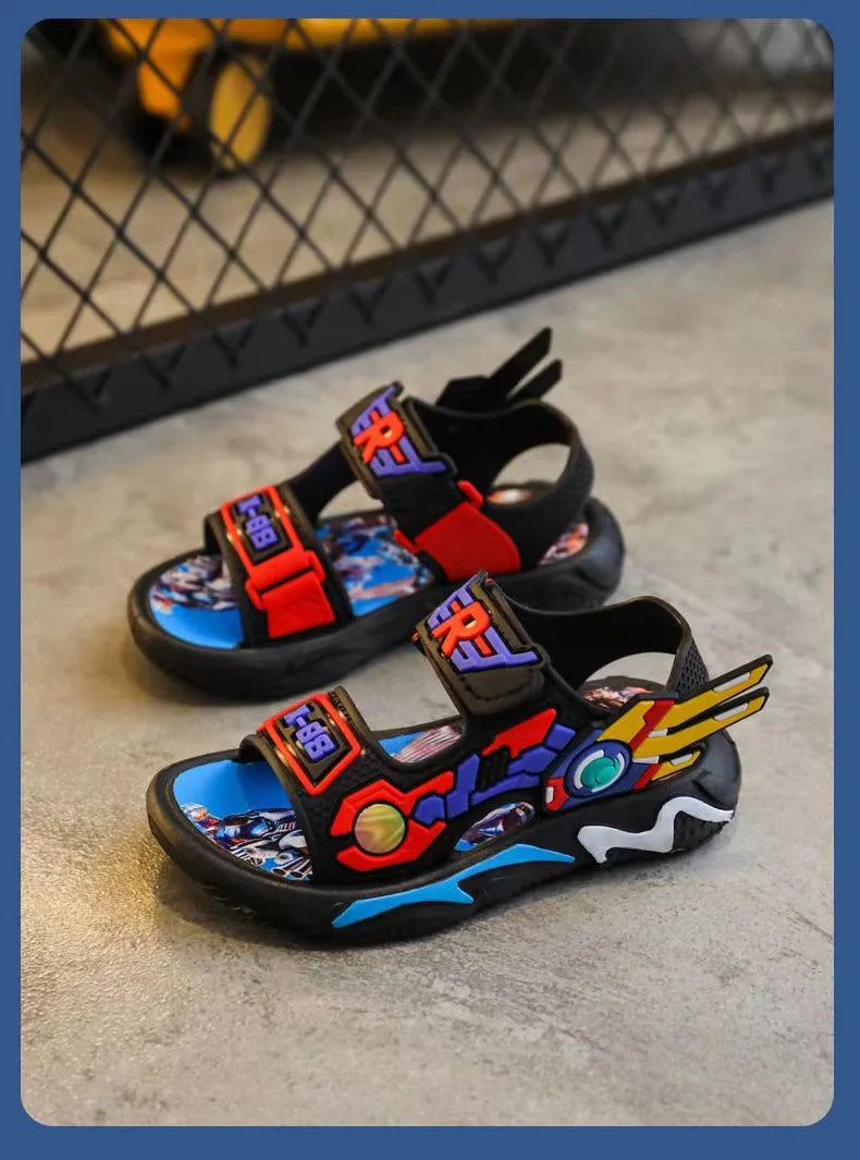 Boys Sandals 1-12 Year Old Soft Sole Anti Slip Sandals Cartoon Outwear Small and Medium Sized Children Beach Sandal
