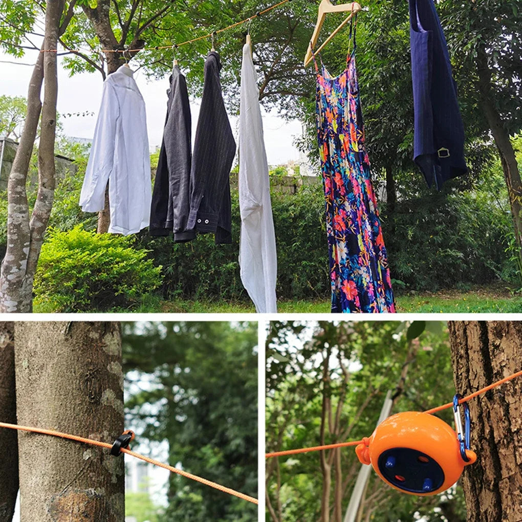Clothesline Laundry Drying Rope Outdoor Clothes Line Windproof Anti-slip Retractable Cord for Hotel Camping accessories