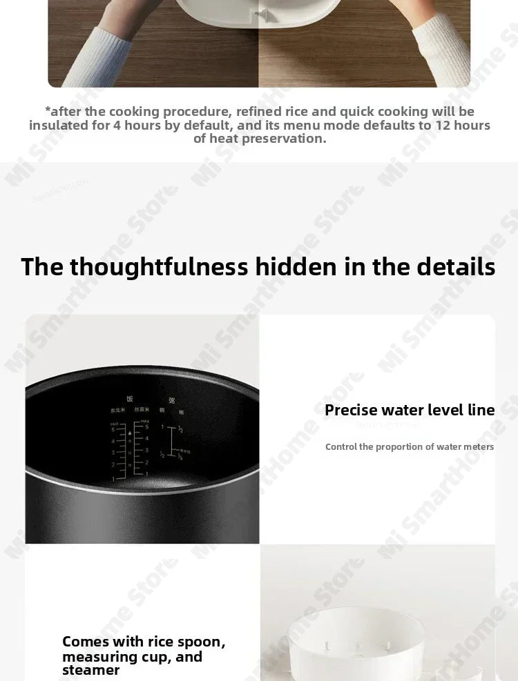 Xiaomi Mi Rice Cooker N1 3L Energy-saving Version 9 Stage Cooking Dual Engine Anti Overflow 6-Layer Composite Liner MFB13A0