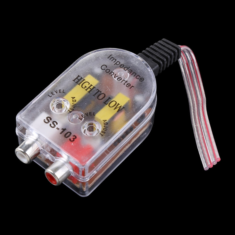 Car Stereo  12V RCA Speaker Amplifier High To Low Level Line Output Converter Adapter Wiring Adjustable Auto Part
