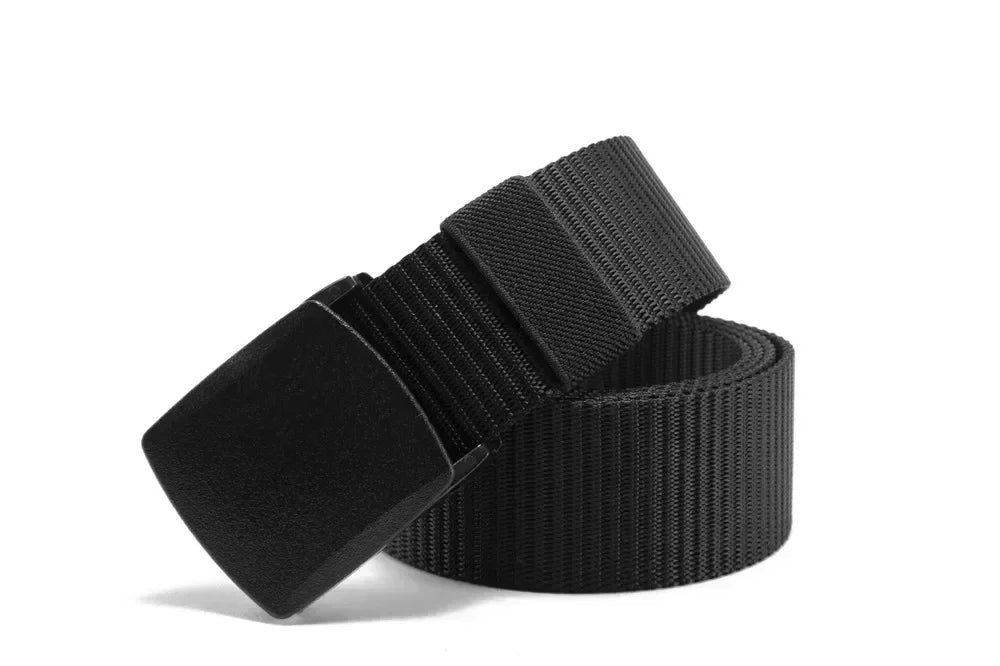 2Pcs Men Nylon Tactical Canvas Belt with Auto Buckle, Multifunctional Outdoor Hunting Waist Strap