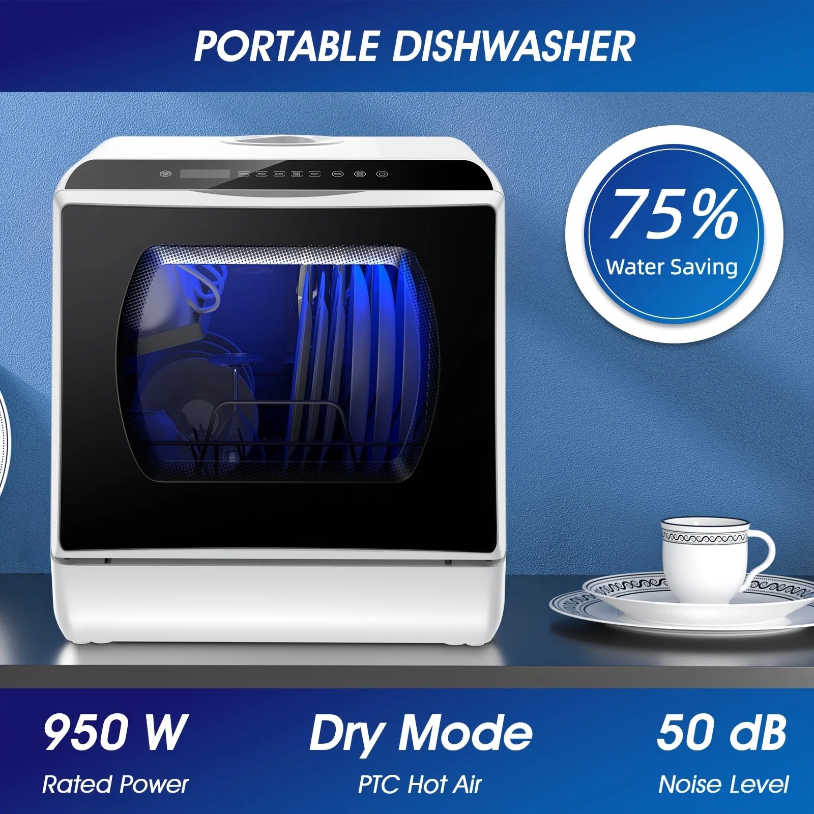 Small Dishwasher Fully Integrated Countertop Table Top Smart Portable Dishwahser Kitchen Mini Dishwasher Machine for Home DS01