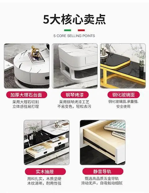Frame Aesthetic Coffee Table Round Unique Floor Display Coffee Table Round Big Mesa Centro Salon Furniture Accessories