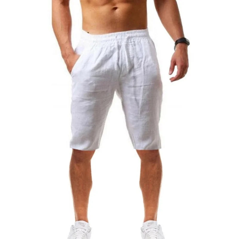 2025 Men's Cotton Shorts Pants Male Summer Breathable Solid Color Short Trousers Fitness Streetwear S-5XL 1PC