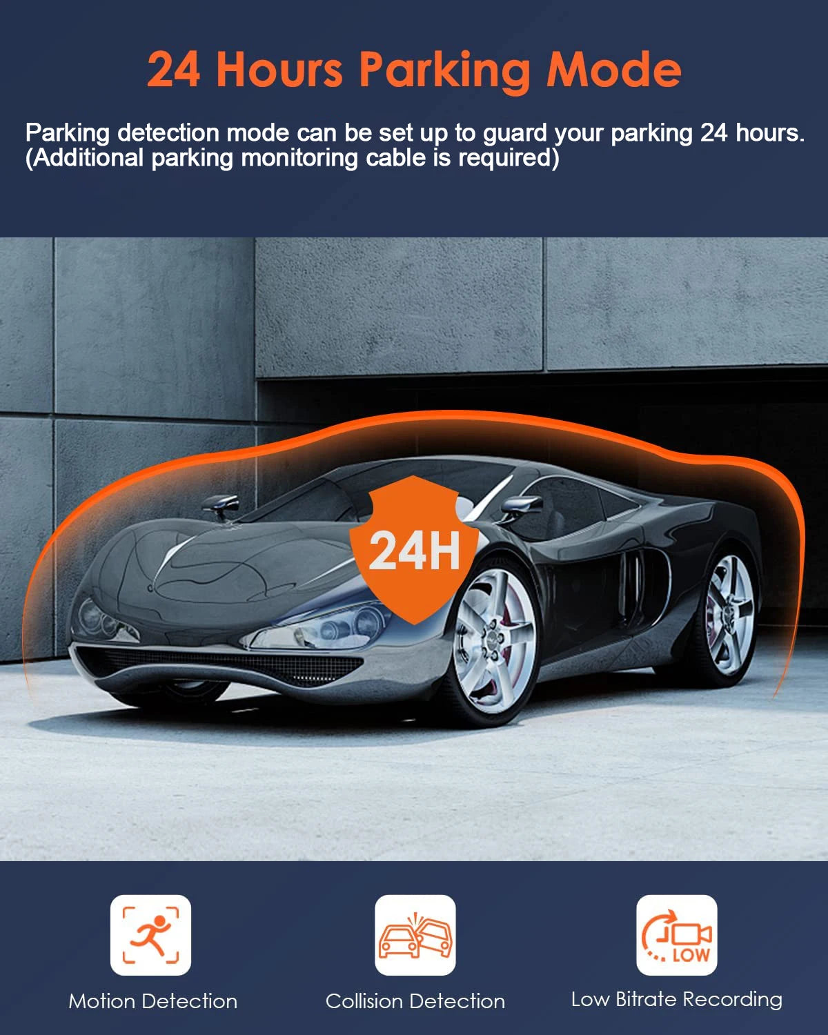 Dash Cam W/ IR Night Vision Loop Recording & 2" IPS Screen 1080P 3 Camera ， DVR recorder, video recorder, Vehicle DVR