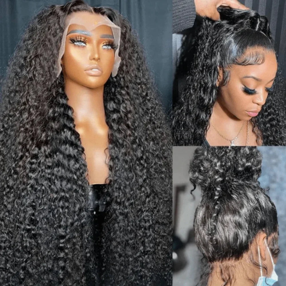 Natural Deep Wave Human Hair Wigs 40 Inch Extra Long 13x4 13x6 HD Lace Frontal Design 250 Density Voluminous Tangle Free Durable Hair Wigs