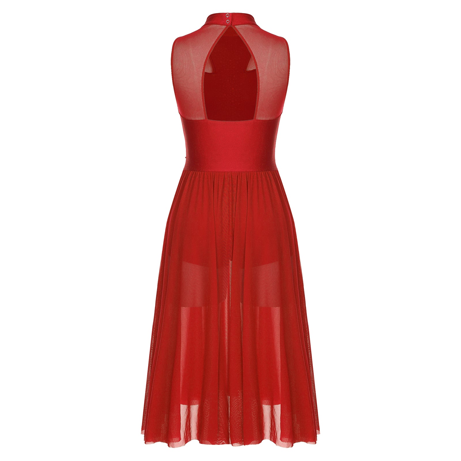 Womens Ballet Lyrical Dance Dress Cutout Back Full Length Overlay Leotard Costume Latin Rumba Tango Maxi Dress Long Dancewear