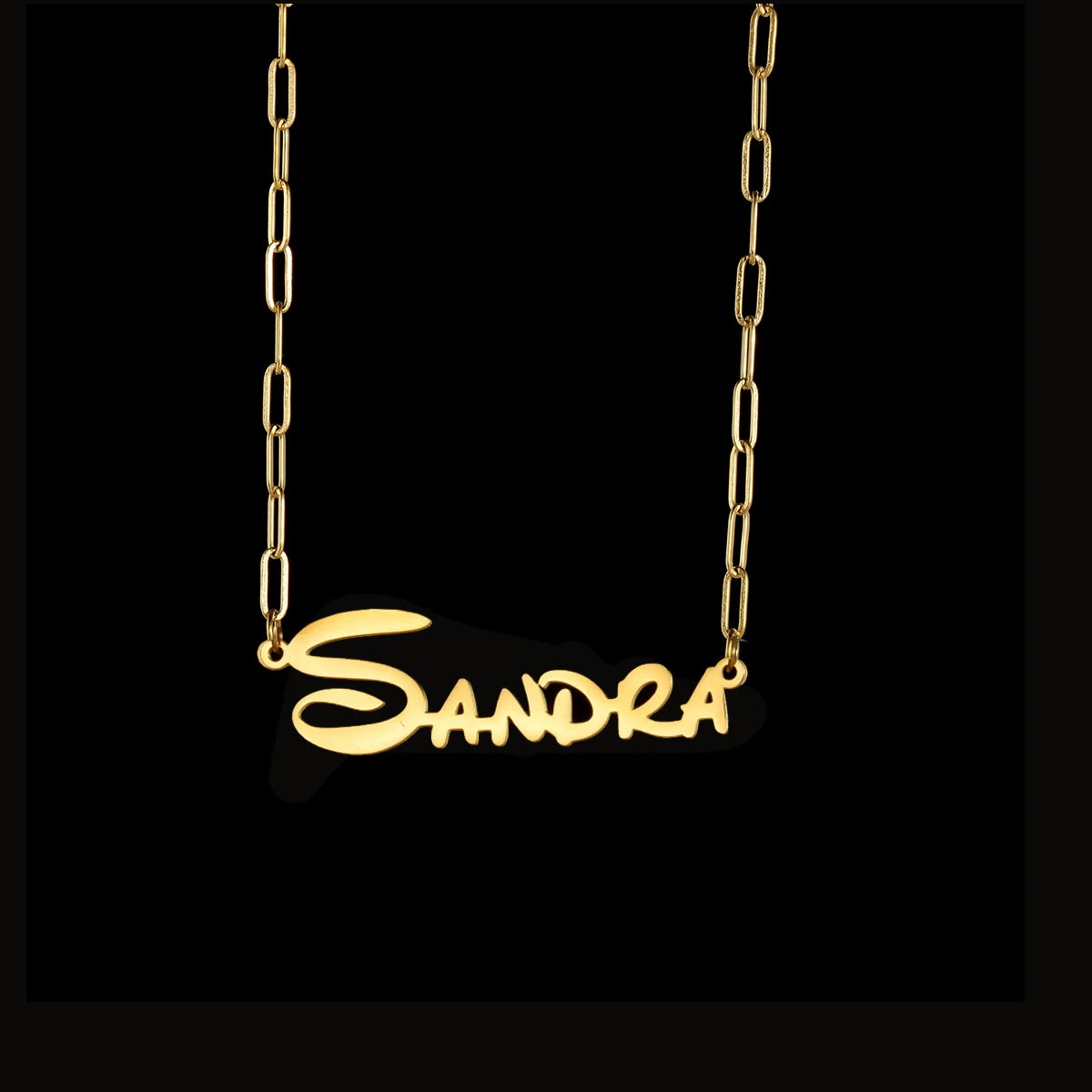 Atoztide Personalized Custom Name Necklaces for Women Stainless Steel Wave Chain Collares Pendant Mother Kids Jewelry Gift