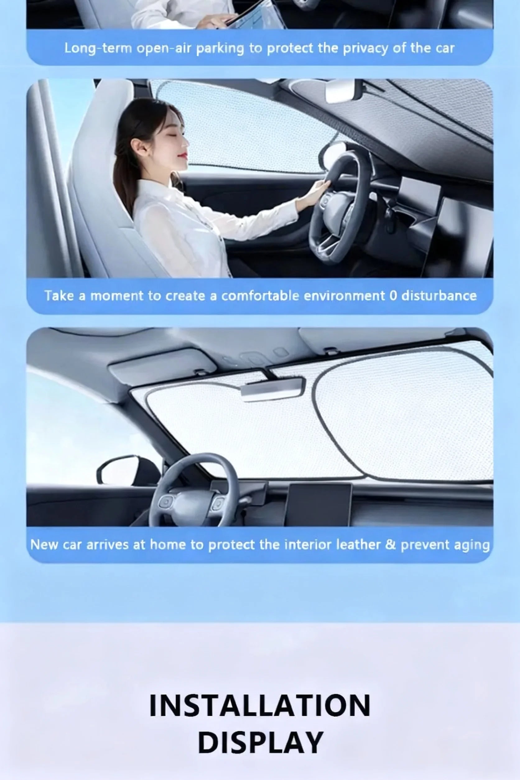 5-Layer Car Windshield Sun Shade Cover Foldable Thicken Front Window UV Refletive Sunshade Curtain Sun Protection Cover