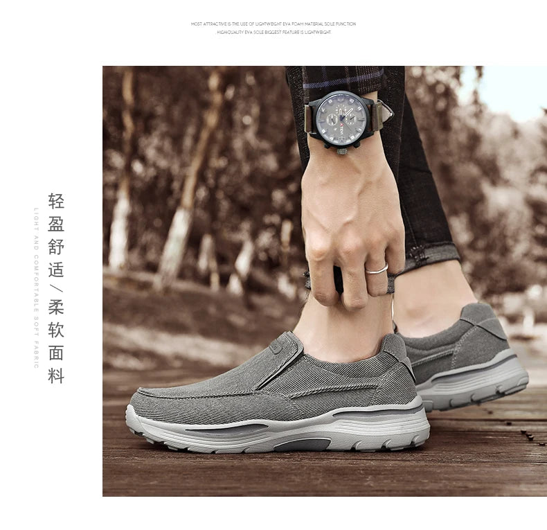 Men's Lightweight Canvas Loafers for Outdoor Hiking Camping Casual Sports Running Jogging Shoes Size 39-48