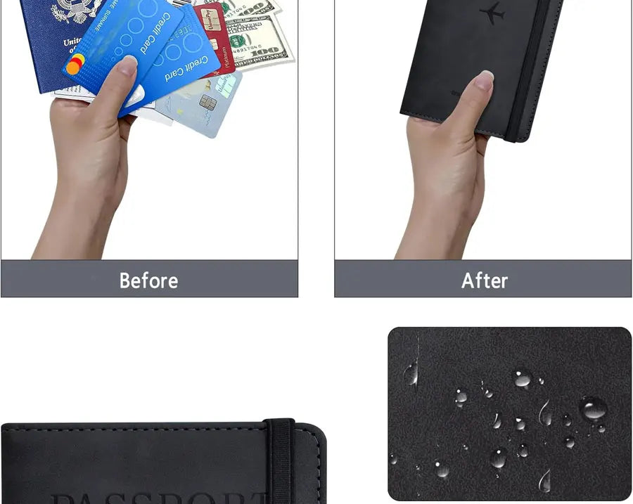 Passport Holder Wallet Cover Travel Essentials RFID Blocking Leather Card Case International Travel Accessories for Women/Men