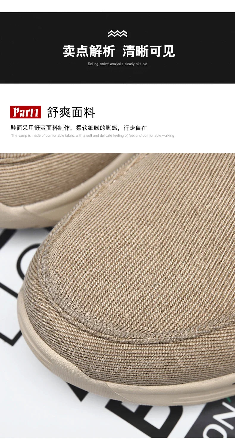 Men's Lightweight Canvas Loafers for Outdoor Hiking Camping Casual Sports Running Jogging Shoes Size 39-48