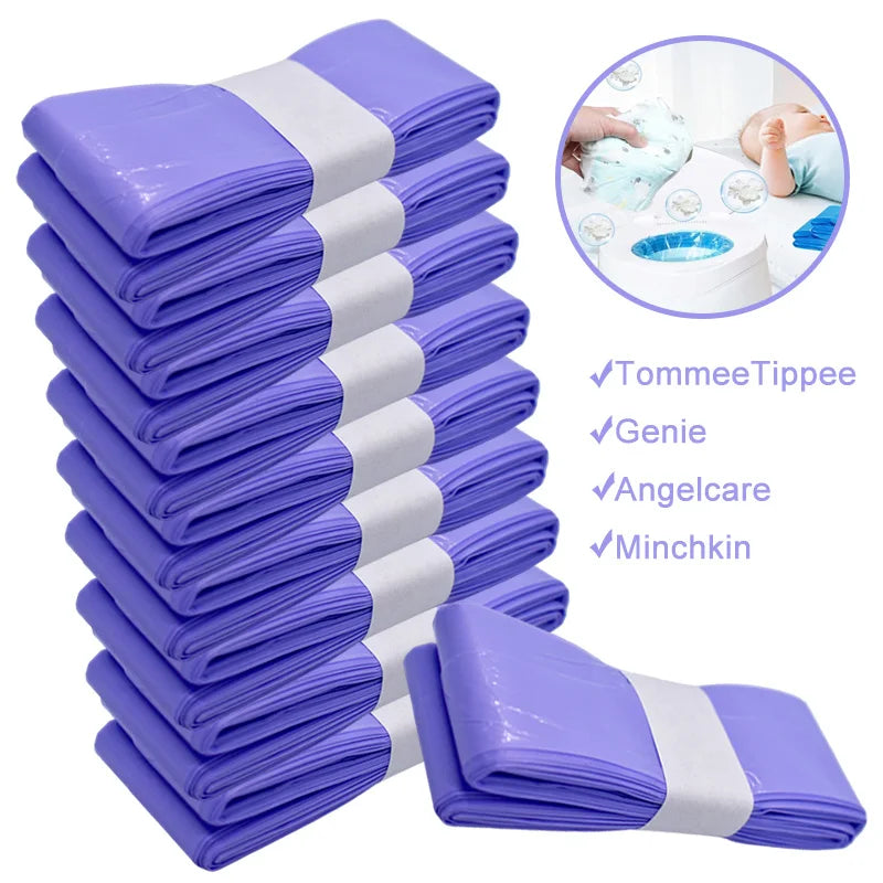 1/5/10Pcs Purple Diaper Pail Baby Refills Bags For Angelcare Trash  For Sangenic Tommee Tippee For twist & click For Genie